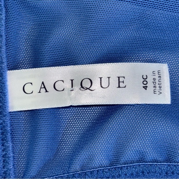 Cacique Lace Longline Lightly Lined French Balconette Bra Blue 40C - Picture 5 of 9